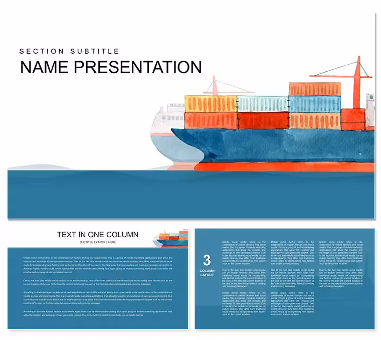 Container Shipping Companies Delivery PowerPoint template