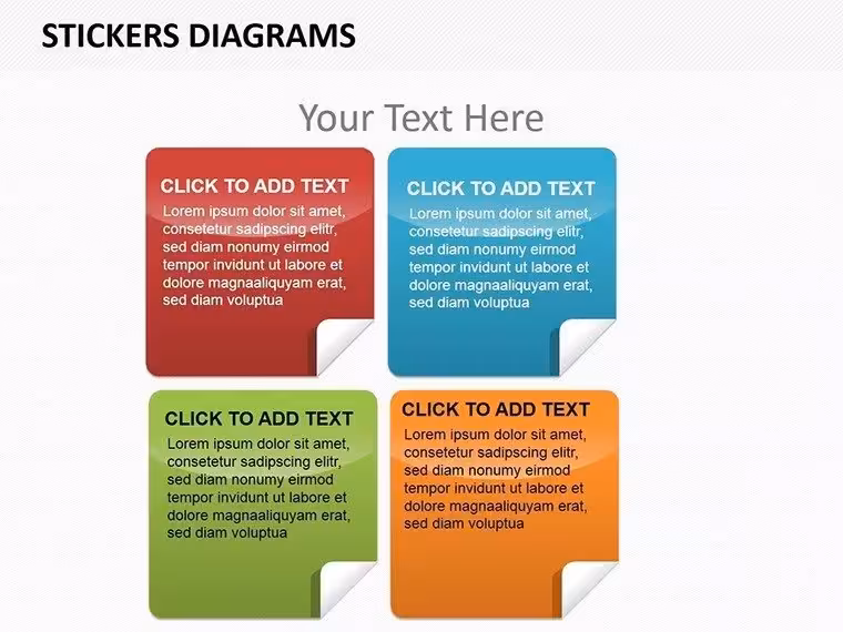 Stickers PowerPoint Diagram Template: Crafting Slides That Captivate and Cling