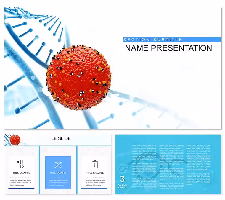 Viruses Change DNA PowerPoint template