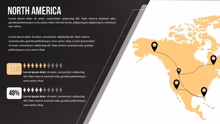Dark North America World Country PowerPoint maps