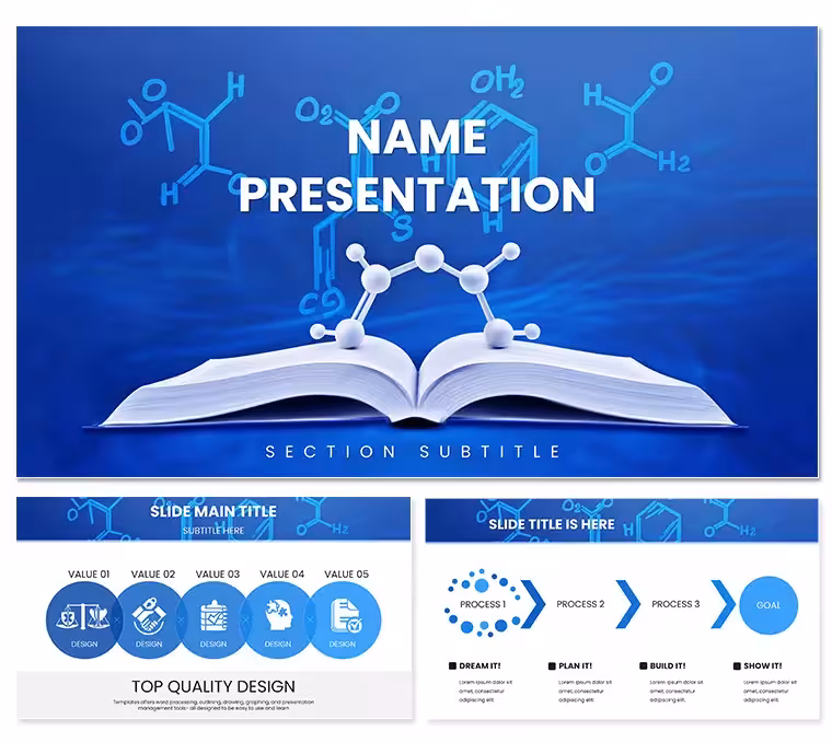 Knowledge of chemistry and bioengineering PowerPoint template