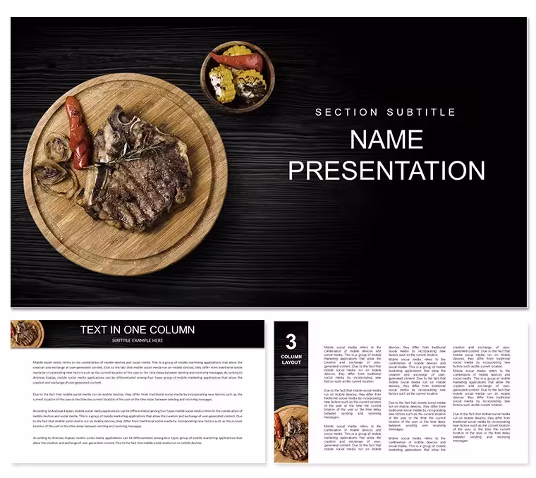 Download Steak Recipes PowerPoint Template, PPT Presentation
