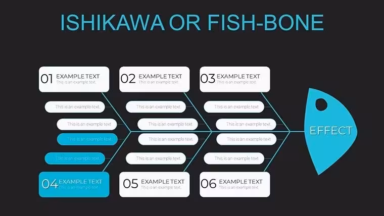 1 Cause Fish-bone Cause-Effect PowerPoint charts