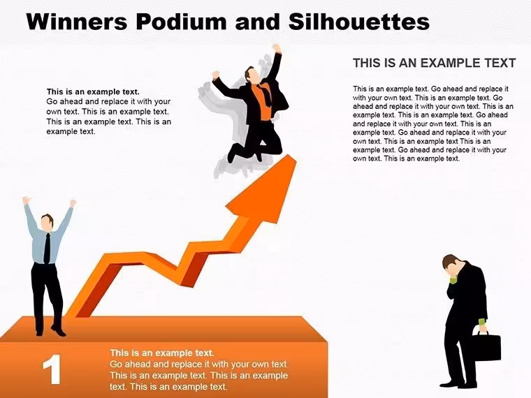 Winners Podium Silhouettes PowerPoint Template