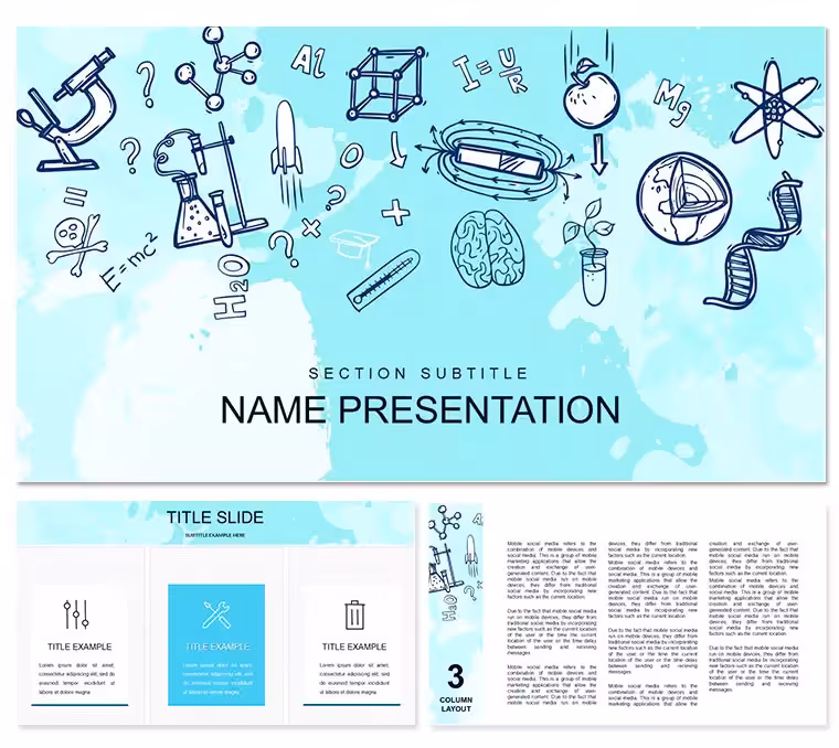 Chemistry, Biology, Physics PowerPoint template