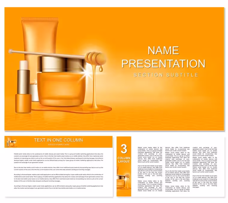 Honey Cosmetics PowerPoint Template - Editable Download