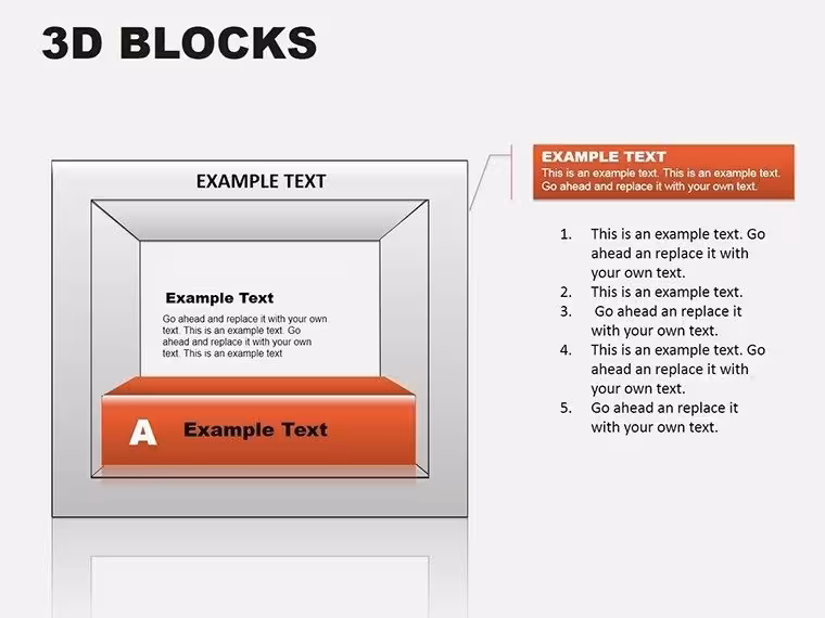 3D Blocks PowerPoint Chart Template Download