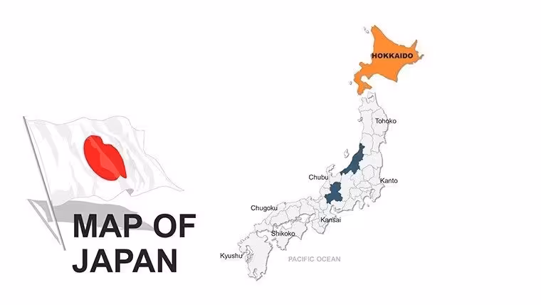 Japan Editable Maps Keynote Template: Eastern Horizons Unveiled