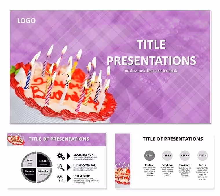 Congratulation Birthday cake PowerPoint templates