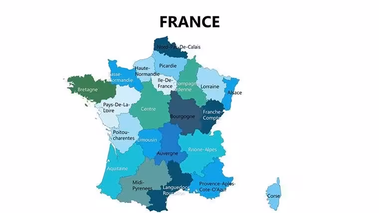 France Maps Keynote Template: Chart Economic and Cultural Landscapes