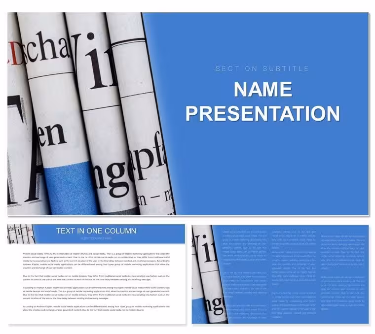 Newspaper Publishing PowerPoint: 28 Custom Diagrams