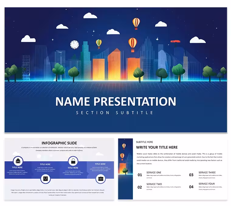 Urban Economy PowerPoint Template: Charting the Pulse of Cities