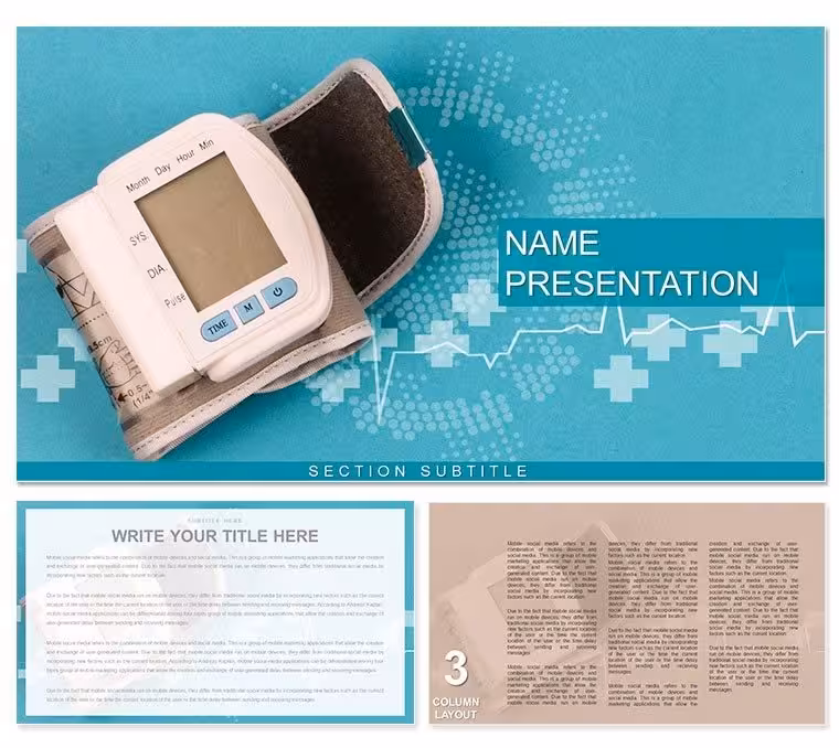 Automatic Electronic Blood Pressure PowerPoint template