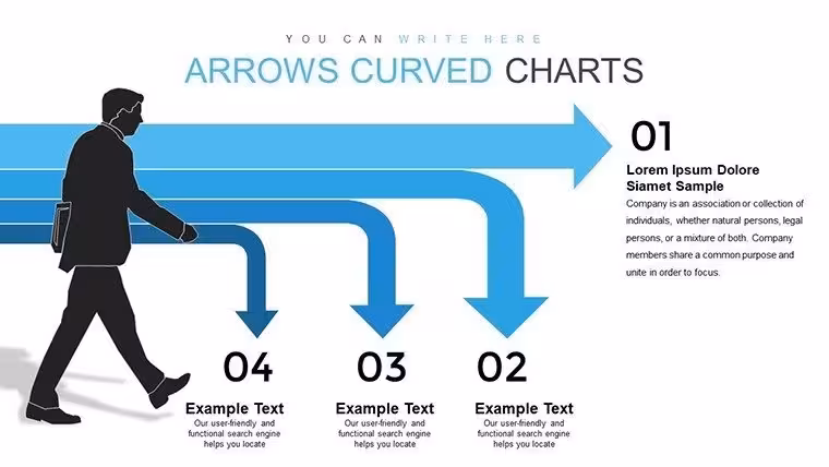 Curved Arrow PowerPoint Charts: Dynamic Flow Templates
