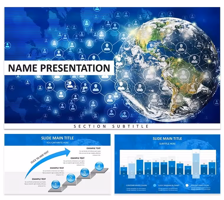 Global Network PowerPoint Template: Link Ideas Across Horizons