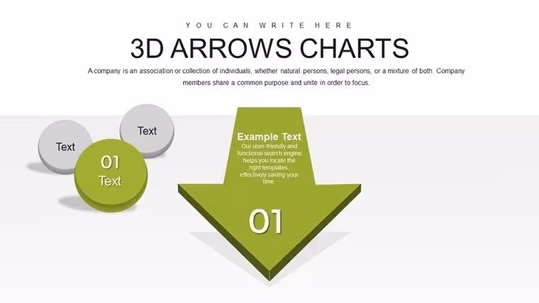 Effective 3D Arrow Charts for PowerPoint: 24 Editable Slides