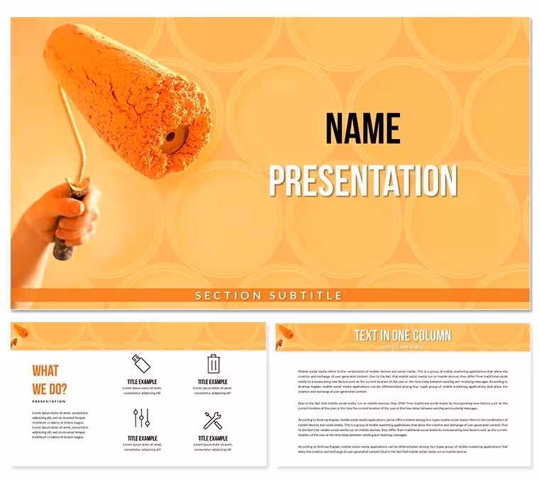 Paint Roller PowerPoint Template for presentation