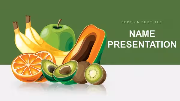 Fresh and Delicious Fruit PowerPoint Template: Harvest Insights with Zest
