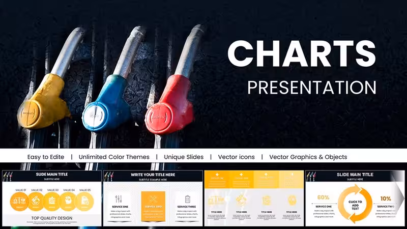 Gasoline Fuel Pump PowerPoint Charts - Download and Editable Presentation Template