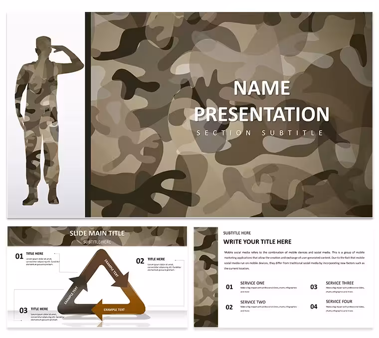 Army Uniform PowerPoint Template: March Your Message Home