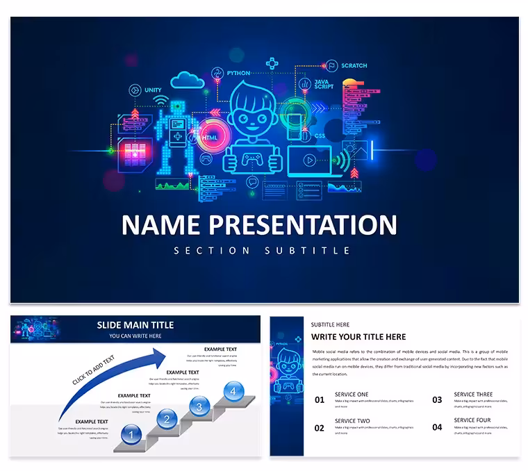 World Programming PowerPoint Template: Code the Global Story