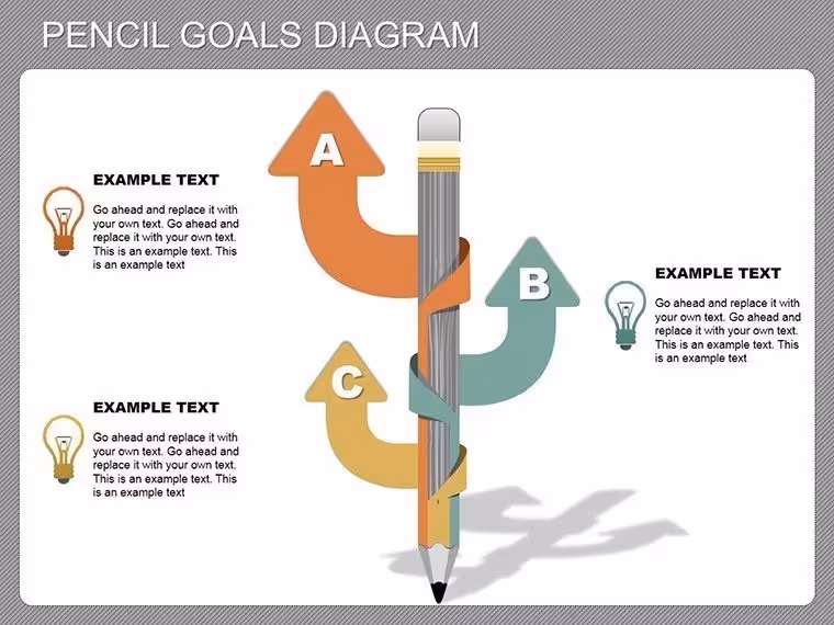 Pencil Goals PowerPoint Diagram: Fuel Your Creativity