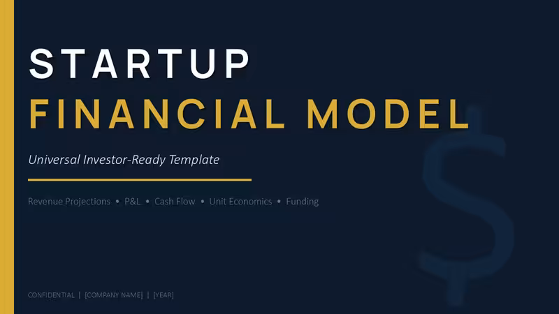 Startup Financial Model PowerPoint Template - Editable PPTX