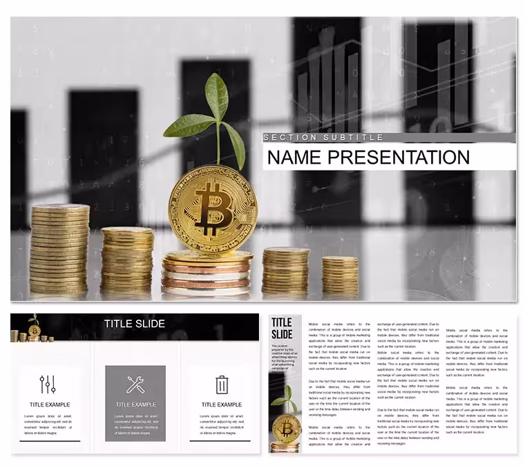 Bitcoin Mining Software PowerPoint Template: Decentralized Designs