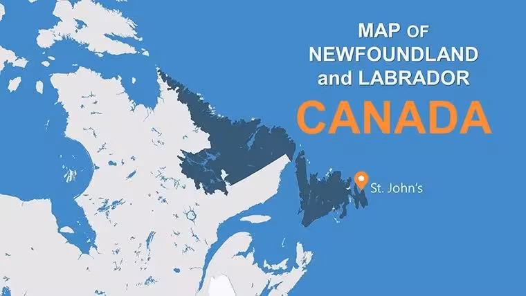 Editable Newfoundland and Labrador Keynote Maps Template