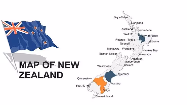 New Zealand Editable Maps Keynote Template: Islands of Innovation Unveiled