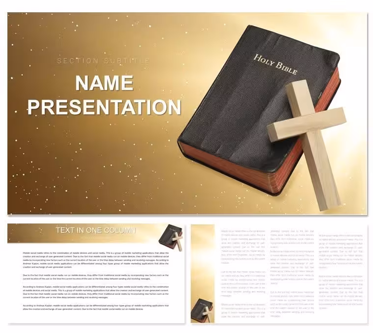 "Church, Holy Bible, Religion PowerPoint Template"