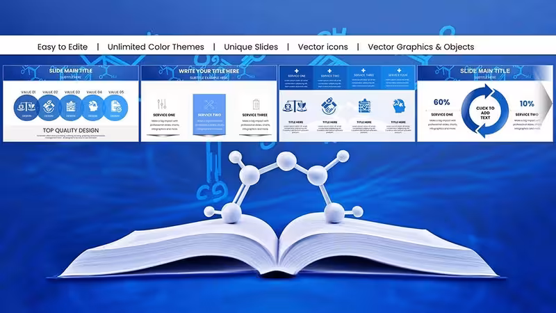 Chemistry Presentations with Customizable Education PowerPoint Charts: Fuel Discovery