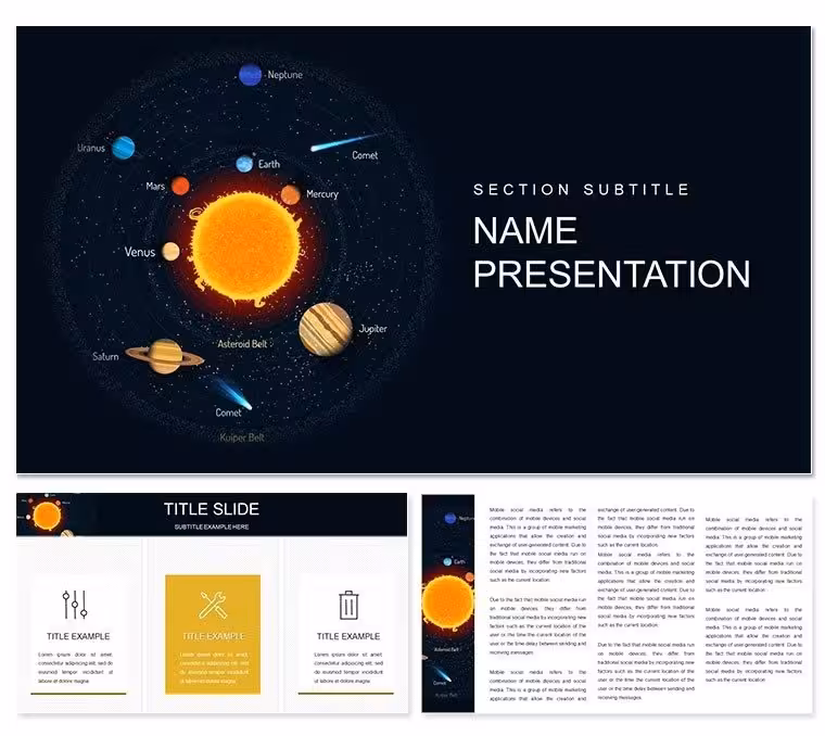 Solar System Space PowerPoint Template: Journey Through Celestial Wonders