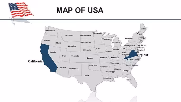 USA States Map Keynote Template: Mapping American Insights with Precision