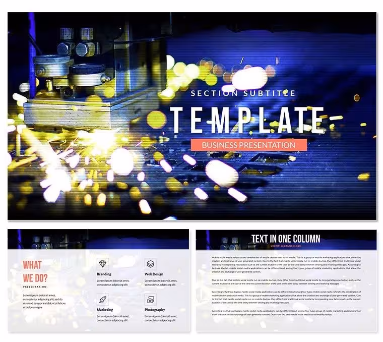 Laser Cutting Machine PowerPoint Template | Download Now
