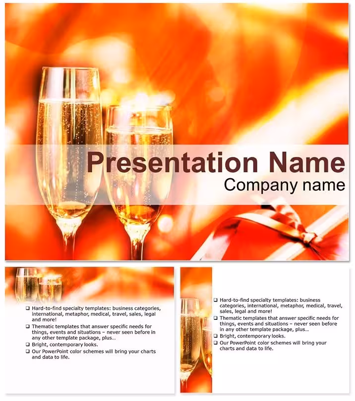 Holiday Champagne PowerPoint Template for Festive Celebrations