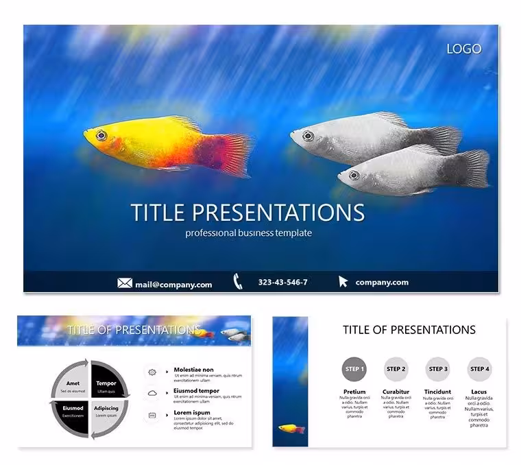Fish-Themed PowerPoint Template: Dive Deep into Aquatic Narratives