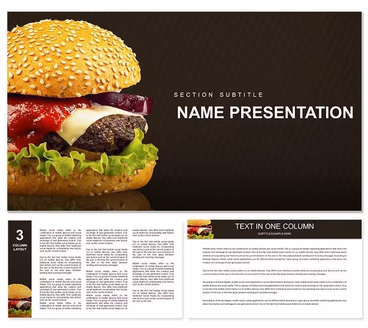 Burger, Hamburger, Cheeseburger Keynote Templates