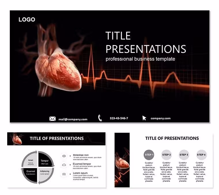 Cardiology Heart Disease PowerPoint Template: Heartbeat of Informed Care