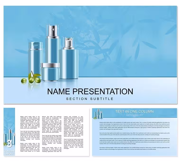 Organic Makeup Olive Oil Skin Care Keynote Template