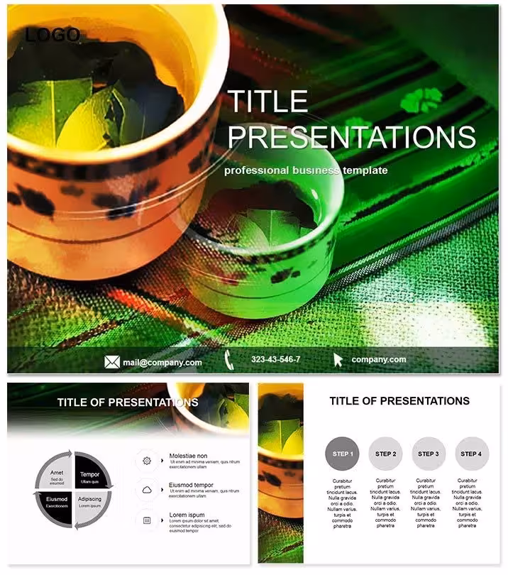 Green Tea PowerPoint Template: Steep in Serene Storytelling