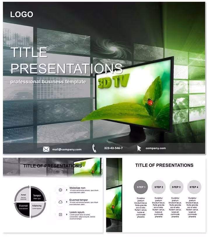 3D TV PowerPoint Design Template