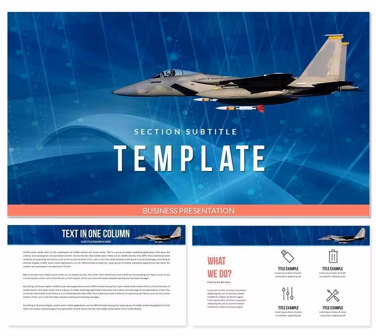 Airplane with Missiles Keynote template Presentation