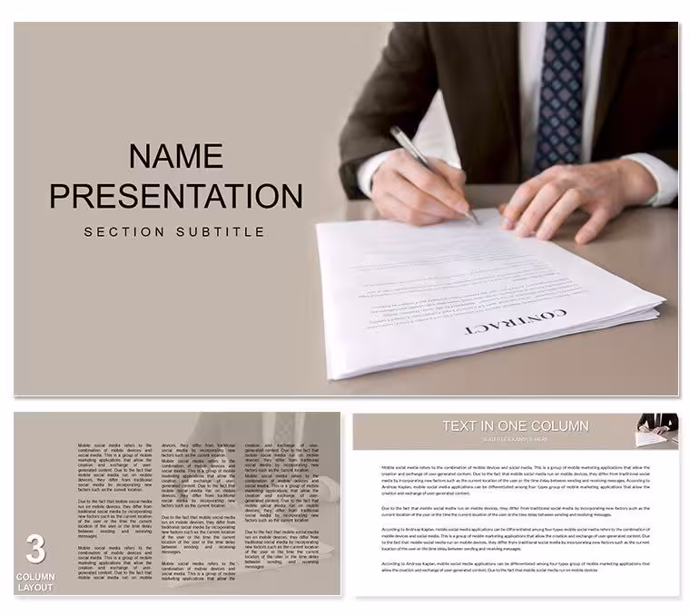Contract in Business Law Keynote Template for Presentation
