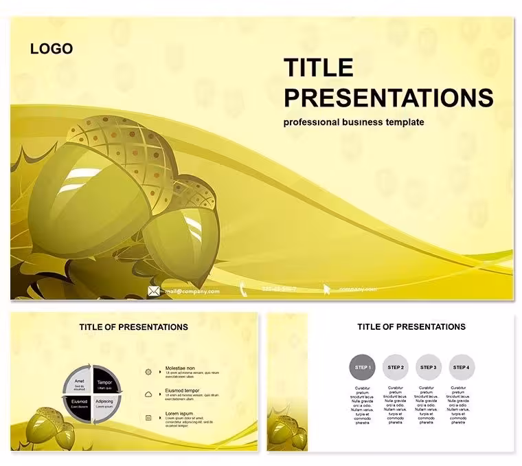 Autumn Acorns PowerPoint Template for Projects
