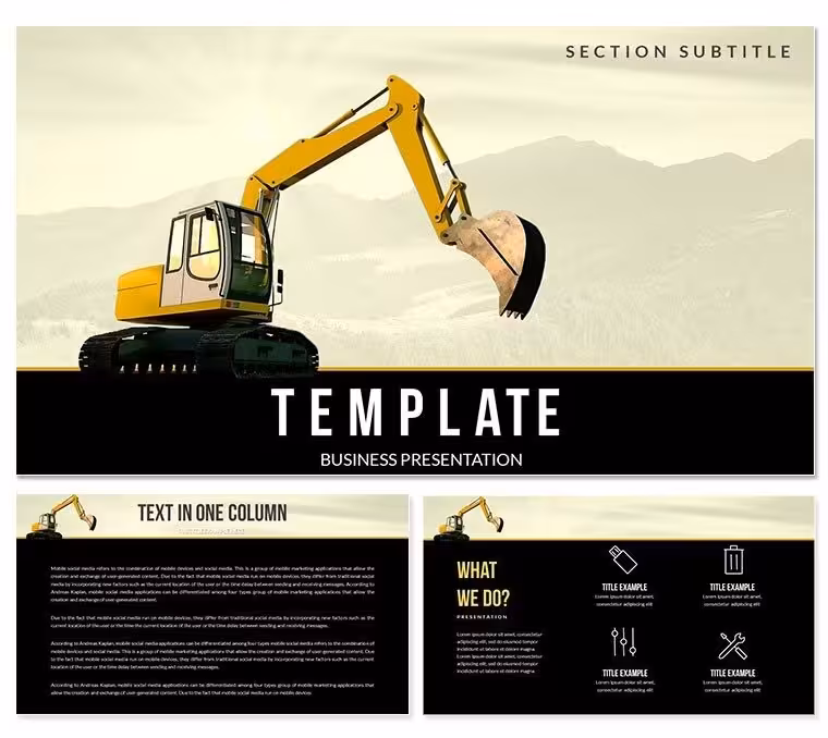 Hydraulic Excavator Keynote Template - Instant Download