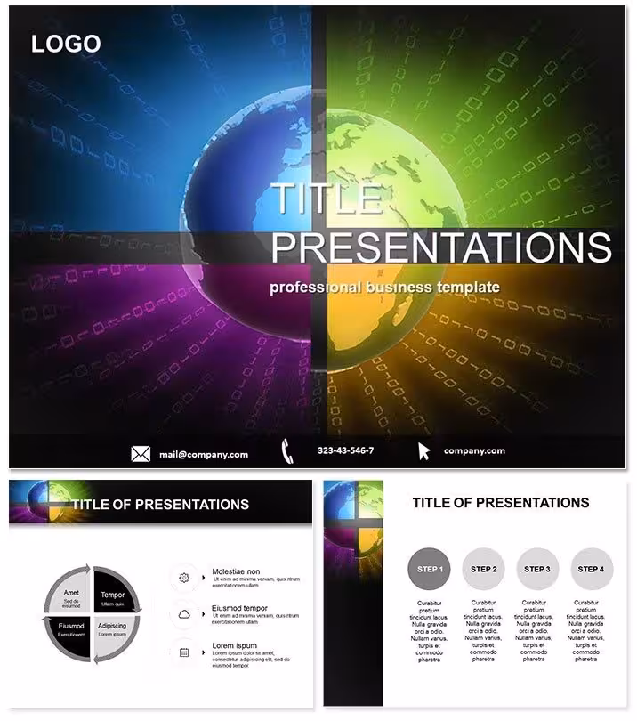 Directional Four Cardinal PowerPoint Template