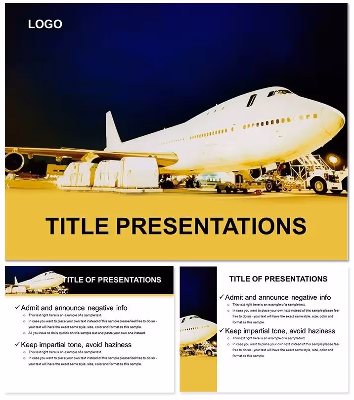 Commercial Aircraft PowerPoint Template: 28 Diagrams