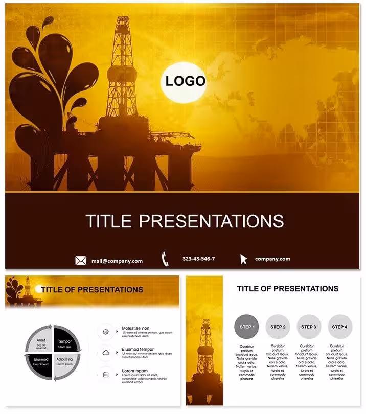 Oil Derrick PowerPoint Template: Rig Up Your Story