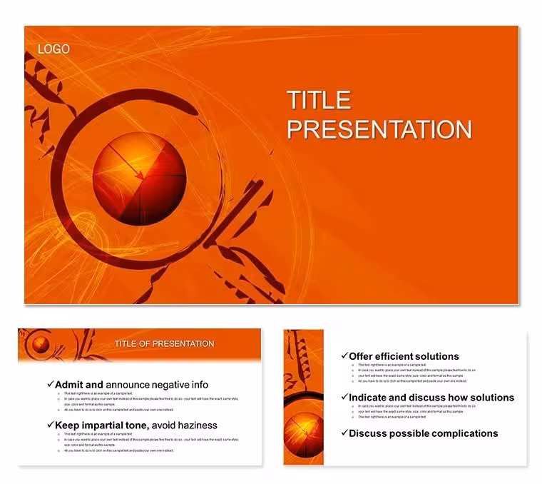 Orange Pie Chart Finance PowerPoint Template